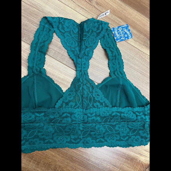 Free People Green Galloon Lace Racerback Bralette OB590924 Women's Large L - Picture 7 of 7